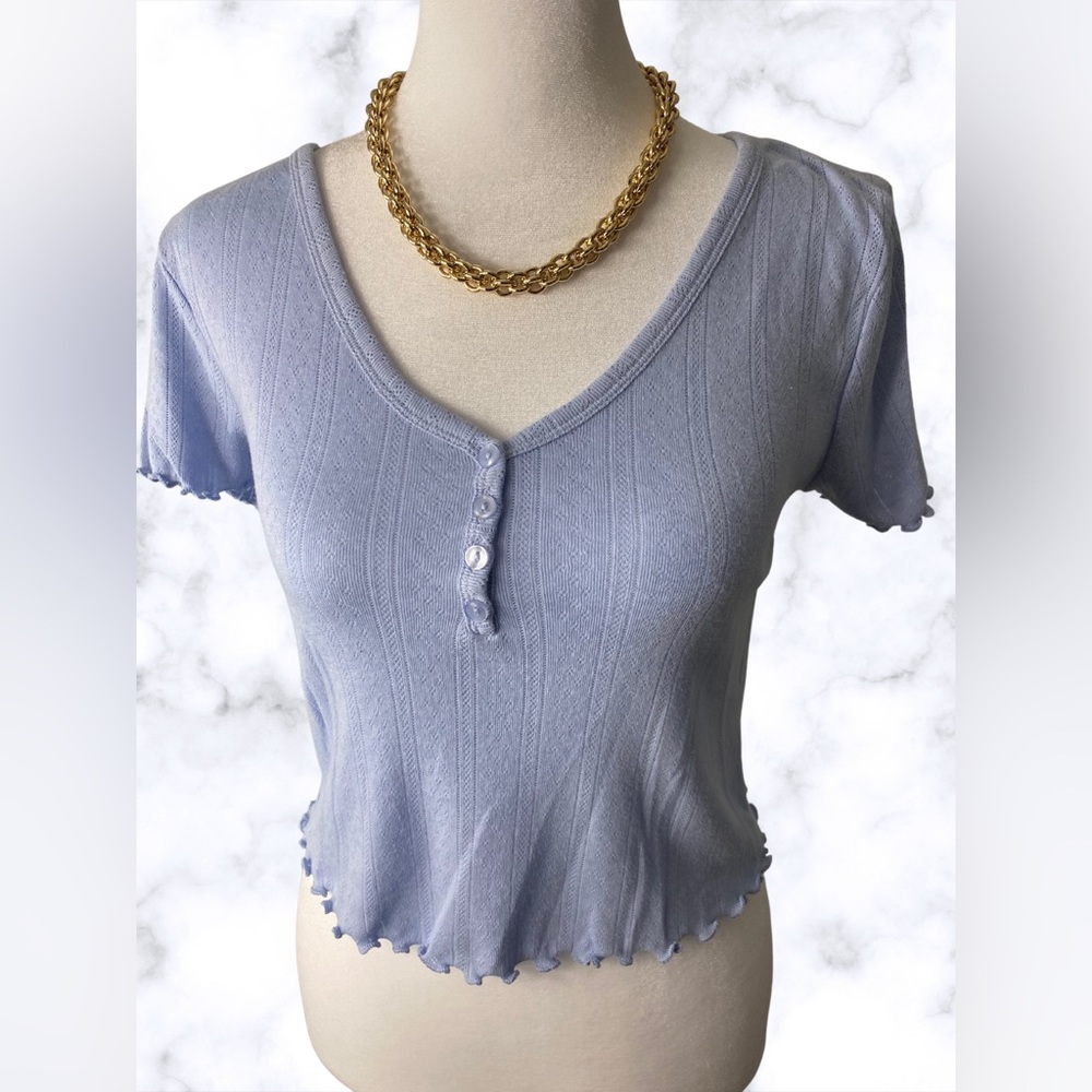 Blue Hippie Rose Crop Top